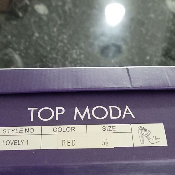 BRAND NEW TOP MODA  LOVELY-1  CRISS-CROSS ANKLE STRAP BLOCK HEELS - Picture 15 of 16